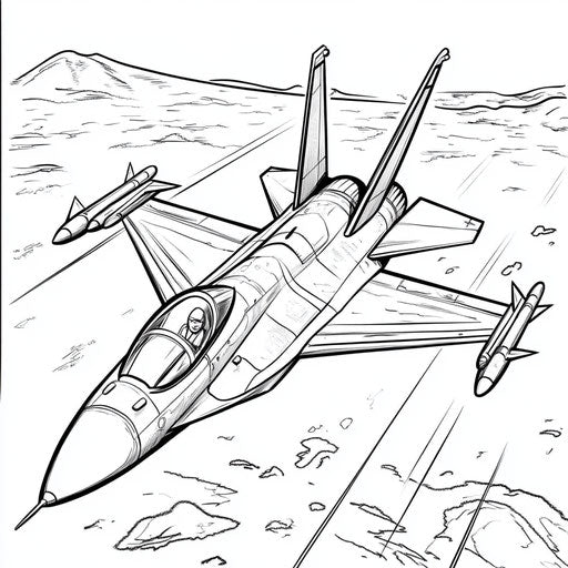 Fighter jet in a cartoon adventure