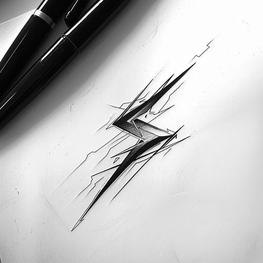 Simple black thunderbolt with sharp edges in clipart style