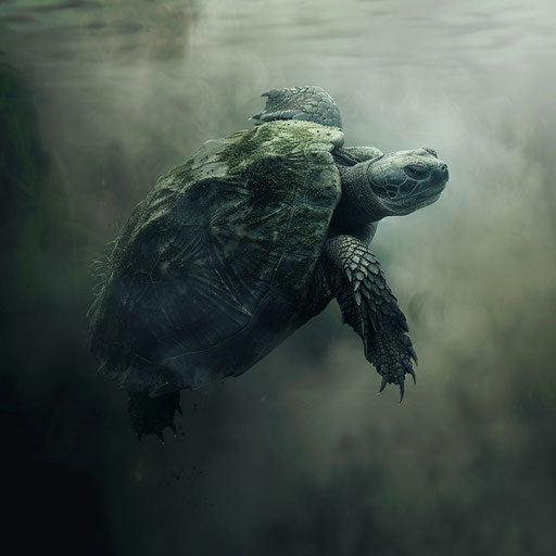The snapping turtle navigating murky waters
