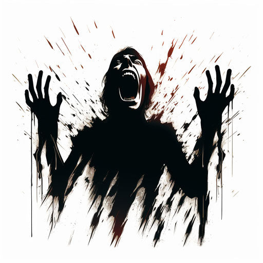 Scream clipart in the style of Chiaroscuro Art, on a white background