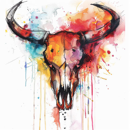Bull Skull Vector Tattoo Designs