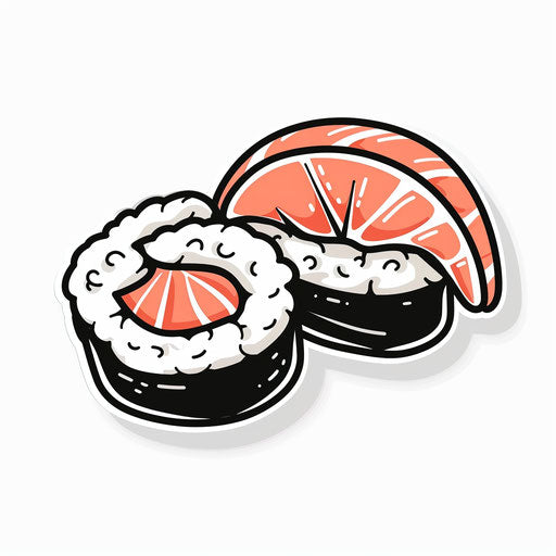 Simple and minimalistic sushi on white background