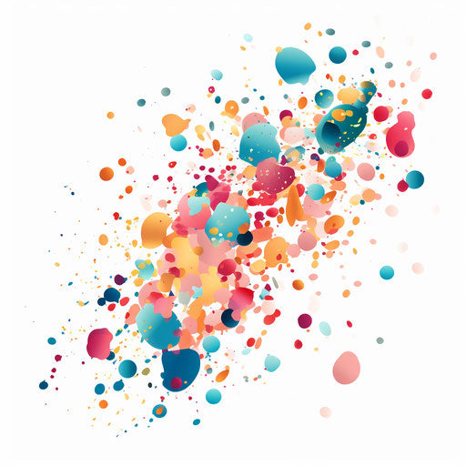 Confetti clipart in Impressionistic Art style on white