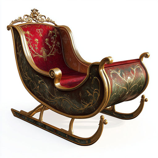 Realistic clipart of Santa's Sleigh, high-resolution