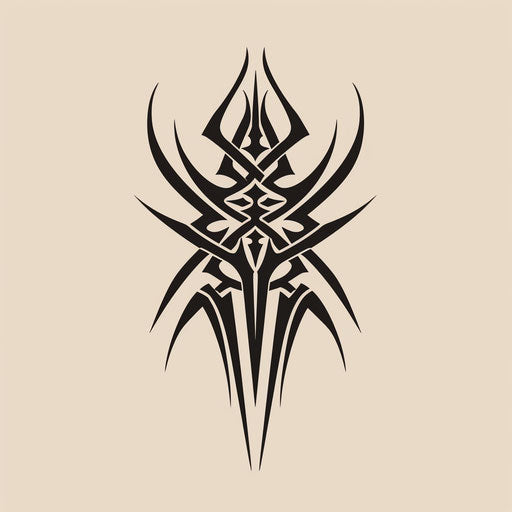 Flat tattoo sketch clipart of a protection sigil with sharp, interlocking lines