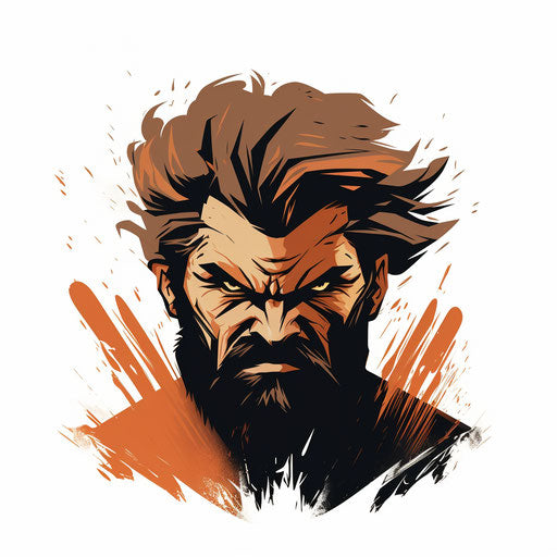 Angry clipart in the style of Chiaroscuro Art, on a white background