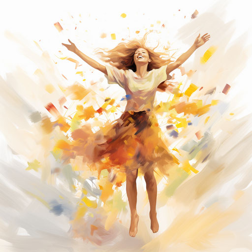 Happiness artwork in Impressionistic style