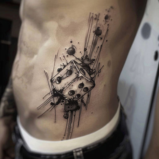 Dice tattoo with gothic elements