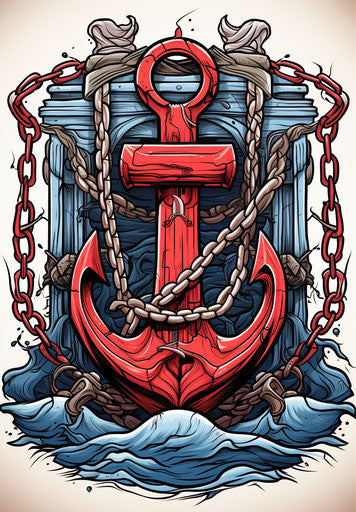 Anchor and life jacket with life preserver in vector illustration