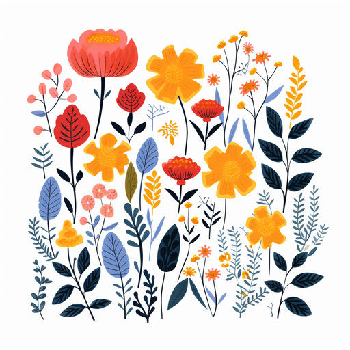 Flower garden artwork in Minimalist style
