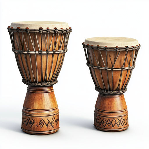 Realistic clipart of bongo drums, high resolution isolated