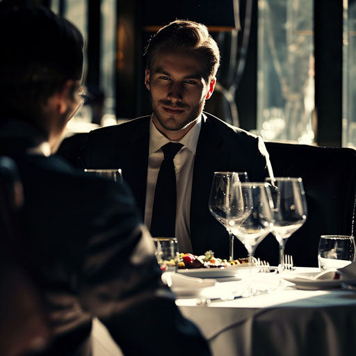 Businessman negotiating over a power lunch