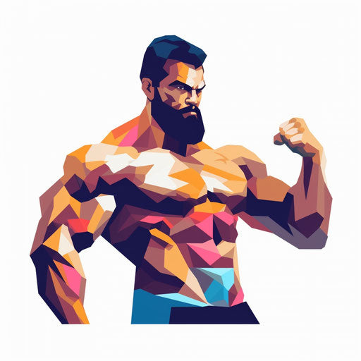 Minimalist muscle illustration on white background