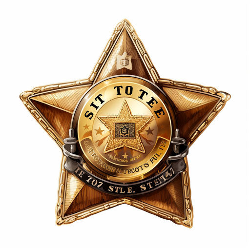 Sheriff badge in the style of Impressionistic Art