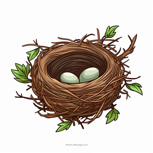 Minimalist style clipart of a nest on white background