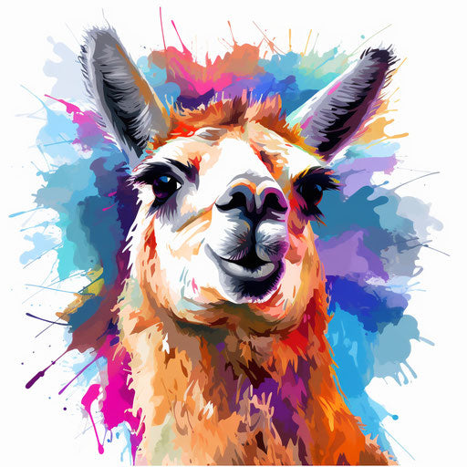 Llama clipart in the style of Impressionistic Art