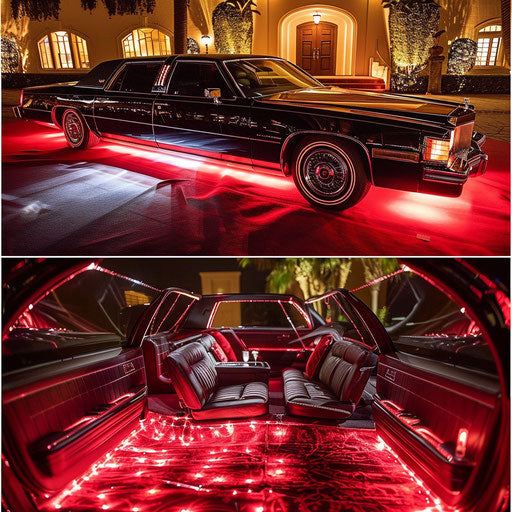Luxury customized limousine arriving at red carpet event