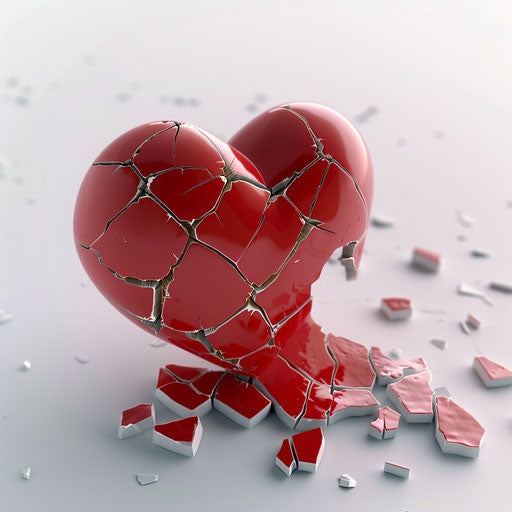 Broken heart 3D illustration stock photo