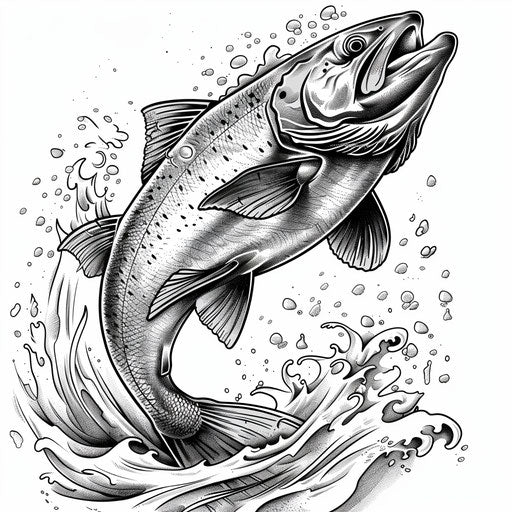 Fisher's catch: trout jumping from water