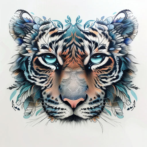 Soft and subtle tattoo sketch of tiger eyes