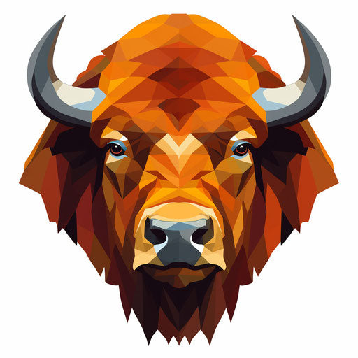 Minimalist bison clipart on white background