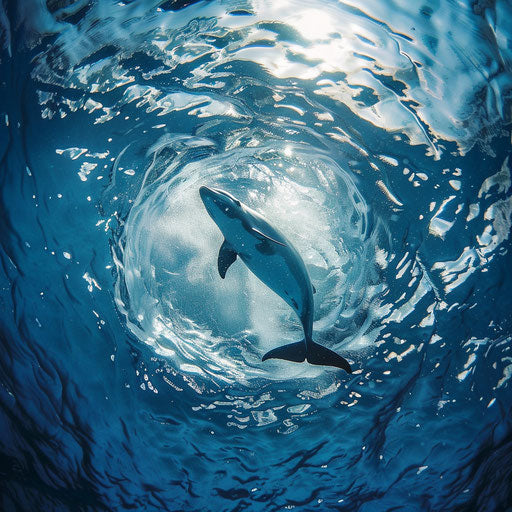 Vaquita porpoise diving with bubbles in the sea