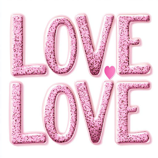 Pink leopard print with glittery "LOVE" text and heart