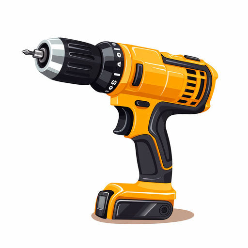 Minimalist drill illustration on white background