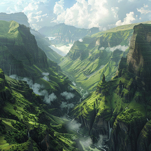 Hyperrealistic photo of the Drakensberg