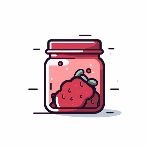Minimalist style illustration of jam on white background
