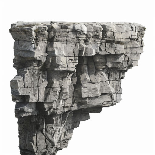 Realistic cliff illustration on flat white background