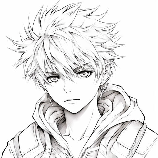 Anime boy with short hair, volumetric lighting style