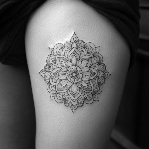 Feminine tattoos with delicate floral mandala