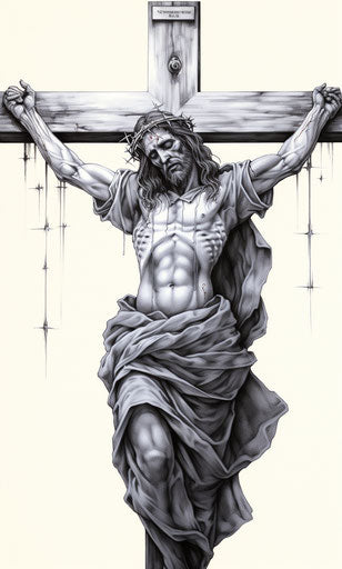 Coloring Pages of Jesus on the Cross, Gothic Pop Surrealism