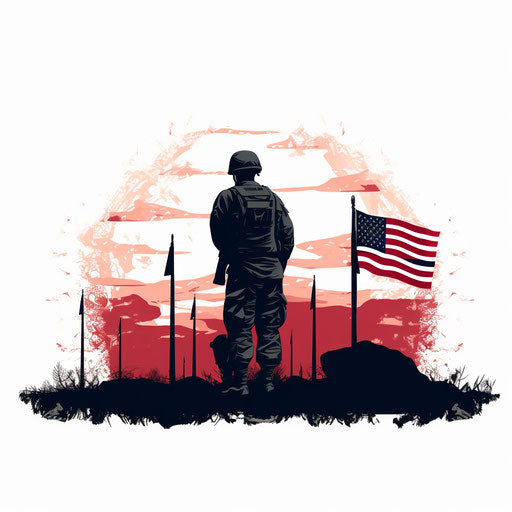 Minimalist style clipart of memorial day