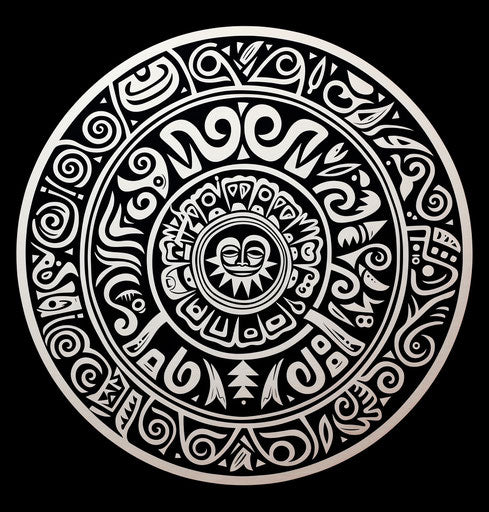 Tribal circle with ornate curved design