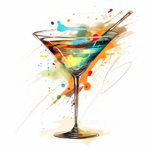 Martini glass in the style of Impressionistic Art