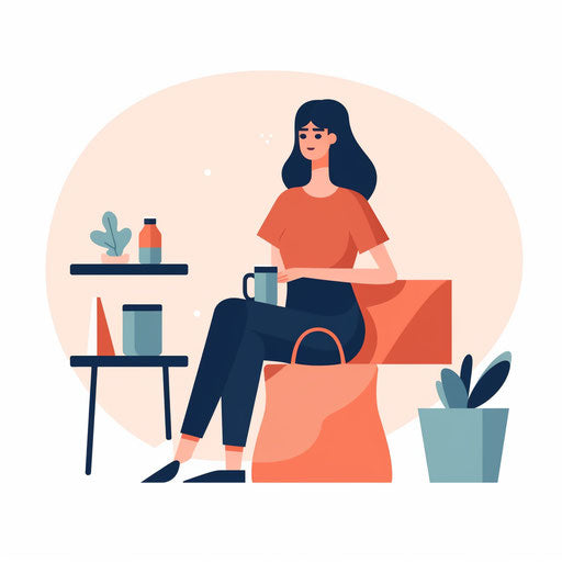 Customer graphic in Minimalist style, on white backdrop