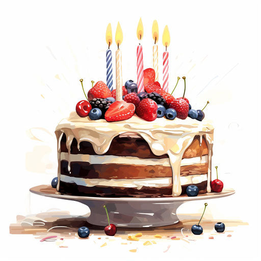 Happy birthday clipart in the style of Chiaroscuro Art