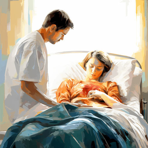 Patient in Impressionistic Art on white background
