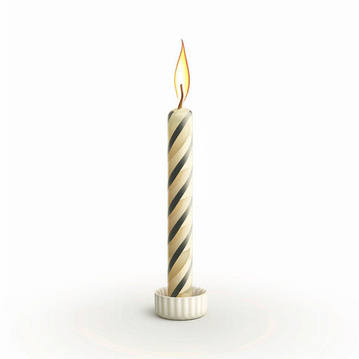 Realistic birthday candle clipart on flat white background