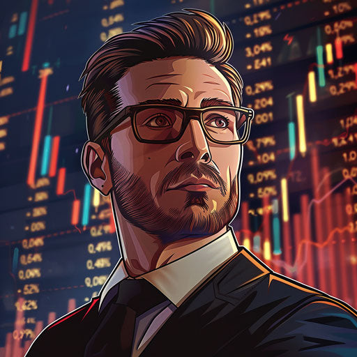 Businessman with dynamic stock exchange backdrop
