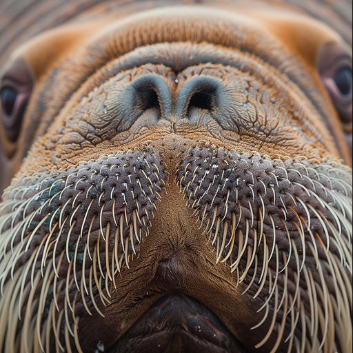 Close-up of walrus whiskers