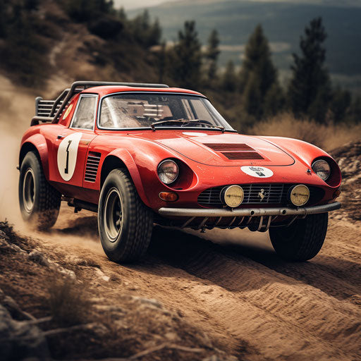 Ferrari GT classic rally version with off-road mods