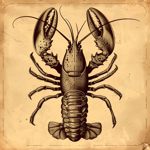 Classic flat tattoo sketch of a vintage-style lobster