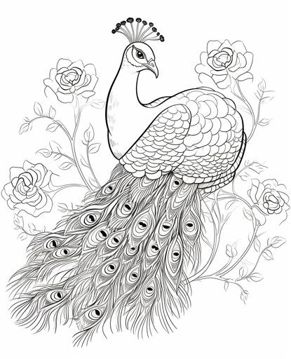 Peacock coloring page, free peacocks coloring pages