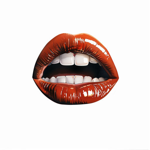 Realistic mouth illustration on flat white background