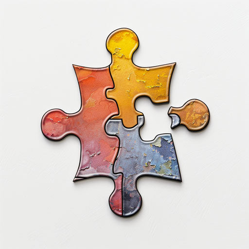 Realistic puzzle piece illustration on white background