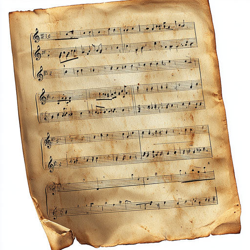 Realistic music sheet illustration, high-res, isolated