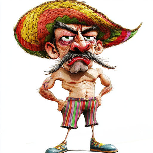 Editable Fiesta Caricature Clipart for Custom Designs